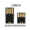 Clés USB imperméables de mémoire flash 8 16 32 64GB USB 2.0 court long bord Udisk semi-fini puce clé USB tout en gros de la fabrique