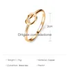 Klusterringar 40st/mycket Ny anländer geometriska fingerringar Rose Gold Knot Cluster för kvinnor White K Gift Hand smycken Ornament Access DHNP2