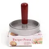 Meat & Poultry Tools Aluminum Alloy Round Shape Hamburger Press Kitchen Tool Wooden Handle Non-Stick Burger Maker Hamburgers Mold Meat Dhpvn