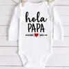 Rompers Hola Papa إعلان الحمل ملابس حديثي الولادة ، بوي بويت بويت فتاة قصيرة الأكمام الصغيرة