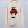 24SS Autumn Women's Designer Sweater Cartoon R Bear broderi mode långärmad stickad pullover ull bomull mjuk kvinnors stil