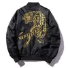 Haft tygrysa mężczyzn bombowca stojak na stojak 2023 Streetwear Zip Up Baseball Jackets Casual 240115