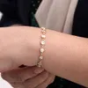 Real Diamond Tennis Bracelet With 14K Yellow Solid Gold For Female Memory New Year Gift