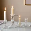 Candle Holders Simple Wedding Candlestick Table Centerpiece Glass Candle Holder Romantic Gift Ornament Home Decor Containers For Candles YQ240116