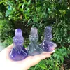 Decorative Figurines Natural Fluorite Stone Sex Lady Model Statue Handmade Female Body Carved Crafts Figurine Healing Crystal Home Ornament