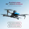 Nouveau drone UAV quadrirotor S138pro : lancement en un clic, résistance au vent à 6 niveaux, évitement d'obstacles à 360°, double caméra HD à commande électrique, capteur de gravité.