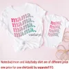 Famille Matching Tenues Mama Mimi Imprimé Famille Matng Vêtements Mother Daurs Summer Souéve Soupies T-shirt Mom T-shirt Tops Baby Bodys H240508