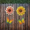 Garden Decorations HOT SALE Metal Flowers Outdoor Wall Decor 4PCS Flower Butterfly Wall Art Decor Wall Sculptures For Garden Fence Yard Porch YQ240116