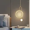 Pendant Lamps Modern LED Round Ring Lights Bedroom Home Decor Gold Hanging Lamp Indoor Lighting Kitchen Restaurant Background