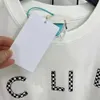 Designer Luxury Celins Classic Sail Black and White Plaid inlaid med färgglad blockbokstav rund hals kortärmad t-shirt stilig skjorta