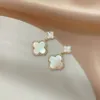 Brinco Brincos Stud Designer Jóias Trevo Studs Jóias Moda Feminina Brincos de Aço Titânio Não Desbotamento Não Alérgico Brincos de Designer para Mulher