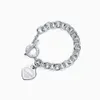 Bracciale Tiff Designer Donna Bracciale rigido di alta qualità Classico argento sterling 925 Cuore Nuovissimo Bracciale con ciondolo a forma di punta di freccia con diamanti Moda