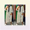 Styl ubrania etnicznego Abaya Islam Men Sukienki Muzułmańskie Djellaba Homme Stripe Print Druku