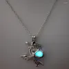 Pendant Necklaces 2024 Glow In Dark Luminous Necklace Blue Green Jewelry Ornaments For Christmas Gifts
