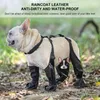 Hundebekleidung Stiefelgamaschen Wasserdichte Schuhe Anti-Rutsch-Haustierschutz Hunde Outdoor-Laufschuhe mit Hilfsgurtversorgung