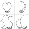 Decorative Plates Heart Shaped Ornament Display Stand Iron Wedding Candle Holder Candlestick Glass Globe Plant Ball Lantern Hanging Xmas