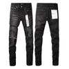 Mens Purple Designer Ripped Regular Jeans Denim Straight Zipper Fly Long Mid Pants Hole For Men Black Designer Jeans Womens
