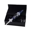 Headshop666 NC039 Circa 6,41 pollici Dab Rig Tubi in vetro Set di scatole 14mm Quarzo Ceramica per unghie Cera Clip per piatto Stile torre Pipa da fumo In-line Perc Bubbler Bong d'acqua