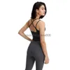 Yoga-outfits LU-30 Fitness hardloopbeha Sportondergoed Dames Hoge intensiteit vest Schokbestendig Verzamelen Sportkleding Kruisvormige tanktops met vulling