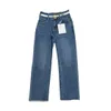 Jeans de designer feminino jeans chegadas cintura alta oco para fora remendo bordado logotipo decoração casual azul calças jeans retas