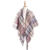 Schals Frauen Plaid Triangar Schal Mädchen Dame Mode Quaste Kopftuch Herbst Winter Warm Halten Gitter Schals Schal 10Jh J2 Drop Delive Dhg6K