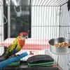 Autres fournitures d'oiseaux Bol Perroquet Mangeoire Cage pour animaux de compagnie Porte-gobelet pour perruche Lovebird Conteneur en acier inoxydable Alimentation