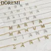 DOREMI 9 mm kristal letter bubble geboortesteen zirkoon ketting ins mode stijl aangepaste beginletter naam gepersonaliseerde ketting 240115