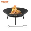 Vevor Fire Pit Bowl BBQ Stove 22 '' 28 '' 30 '' Stal węglowa / żeliwa do utrzymywania ciepłych patio na zewnątrz taras na podwórku grilla 240116