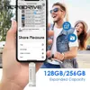 USB Flash Drives Rotate USB Flash Drive 3.0 iPhone Memory Stick 2 in 1 USB-A to lightning iPhone Photo Stick External Storage foriPhone Pro/plus