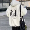 Vestes pour hommes Automne et hiver Hommes Veste en velours à capuche en vrac Panda brodé Hong Kong style laine d'agneau pour femmesyolq