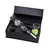 Headshop666 NC040 About 6.41 Inches Glass Water Bong Dab Rig Glass Pipes Box Set 510 Quartz Ceramic Nail Wax Dish Silicon Jar Colorful Tower Style Smoking Hand Pipe