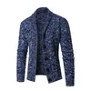 Uomo maglione lavorato a maglia moda inverno caldo cardigan Thciken a righe scollo a V cappotti casual veste hiver homme 240116