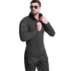 Men's Long Sleeve Army Combat Shirt 1/4 Zipper Ripstop Cotton Military Tactical Shirts Navy Blue Camoufalge Airsoft T Shirts 240115