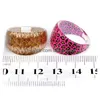 Anneaux de bande Résine Hommes Femmes Bague Bague Bijoux Couleur Peinture Mticolored Violet Léopard Tigre Motif Lady Anneaux À Ongles Polyvalent 0 75Qm Dhqfw