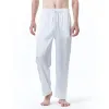 QNPQYX nouveaux hommes taille européenne pyjamas pour hommes vêtements de nuit pantalons longs hauts de nuit pantalons mince glace soie pyjamas hommes solide vêtements de nuit