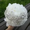 Bruiloft Bloemen Heldere Boeketten 2024 Voor Bruid Linten Grote Kristallen Aangepaste Kleur Aankomst Mode Gemaakt