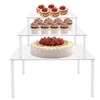 Bakeware Tools Acrylic Cake Disk 3 PCS Clear Holder Cupcake Stand dessert Display Riser Bakery Rack för