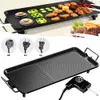 Electric Grills Pan Korean BBQ Wok Barbecue Machine Grilled Meat Baking Adjustable Temperature plate Home Outdoor Grill Tools 240116