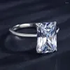 Cluster Ringen CYJ Europese Vierkante Zirkoon Gezicht S925 Sterling Zilveren Ring Voor Vrouwen Verjaardagsfeestje Bruiloft Meisje Sieraden