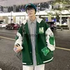 Men's Jackets New hooded jacket pure cotton cardigan spring and autumn ins baseball uniform men clothing contrasting color pocket kpopephemeralew