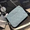 Flap Camellia Women Evening Bags 25CM Denim Sky Blue Luxury Handbag Silver Hardware Emblem Chain Designer Bag Coin Purse Shopping Bag Clutch Suitcase Sacoche