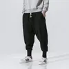 Erkek pantolon y2k spor salonu polyester harem keten pamuk japonya tarzı gündelik kargo gerçek