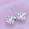 Boucles d'oreilles pendantes de qualité supérieure, couleur argent, bijoux de fête pour femmes et filles, fleur de mariage, mignons