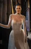 Classic Lace A Line Wedding Dresses New Long Sleeve Portrait Bridal Gowns Beads Applique Brush Train Robe Vestido De Noiva Size Customized H24071