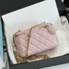 10a Original Quality Gem Box Bag Cosmetic Bag 22b 11cm äkta läder minikedjor med låda