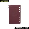 Moterm Zipper Flyleaf for Personal Size Ring Planner Genuine Pebbled Grain Leather Divider Coin Storage Bag Notebook Accessory 240115