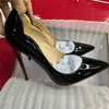 Luxurys Pumps Women Shoes Pointed Toe Black High Heels Shoes Thin Heel Patent Leather 6cm 8cm 10cm 12cm Sexy Wedding Spring Autumn Dress Shoes Big Size 35-44 With Box