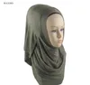 Lenços tj88 180 70cm fácil usar mulheres muçulmano crinkle hijab cachecol femme musulman algodão macio lenço islâmico xales e envoltórios