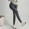 Kvinnor byxor matt läder leggings tight elastic hög midja bantning pu smal sexig