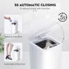 SDARISB Smart Sensor Trash Can Automatic Kicking White Garbage Bin for Kitchen Bathroom Waterproof 8512L Electric Waste 240116